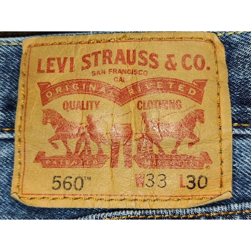 Levis 560 Loose Tapered Blue Jeans Men's Sz 33x30 Comfort Fit Med Wash Denim